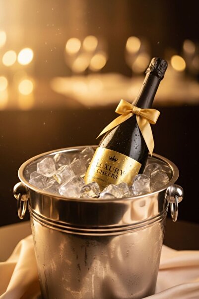 luxurychampagnetr LUXURY CHEERS Özel Tasarım 750 ml Alkolsüz Şampanya – Siyah...