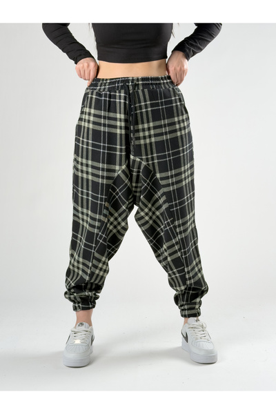 COCOPELLI Green plaid women's sports shalwar coc2770