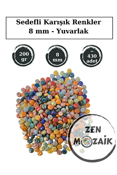 Zen Mozaik Sanatsal Mozaik Çalışmalarınız için Yuvarlak Cam Mozaik Taşı - Çap...