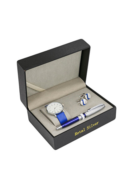 Corato Rital Silver Men's Set, White Dial