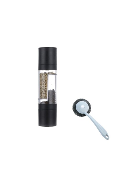 OEM 2 in 1 manual grinder, salt and pepper, 3 grinding types, plastic dish br...