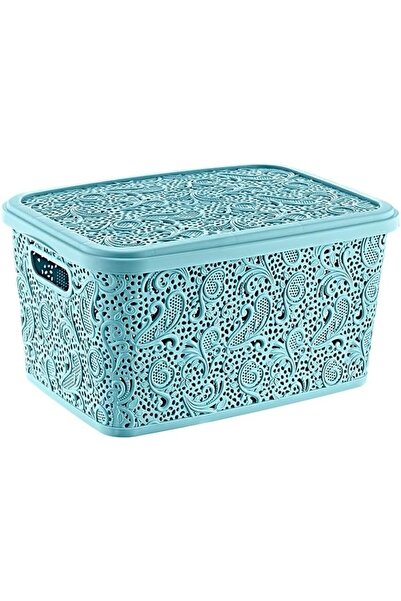 Hobby Life Decorative Storage Box with Lid, Lace Pattern, 17 Litres, Multi-Color