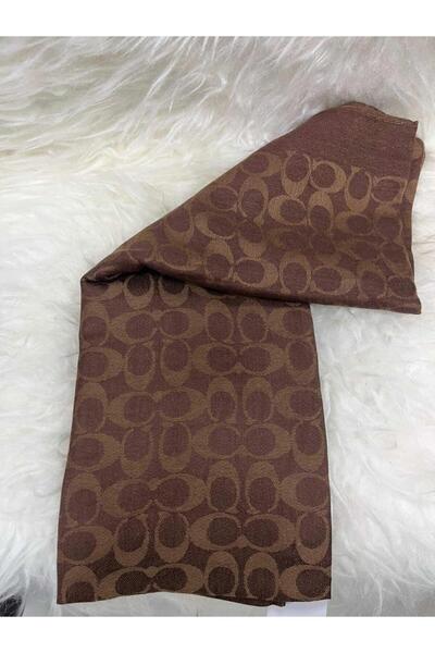 İPEKSCARF C desen kaşmir şal cikolata kahve