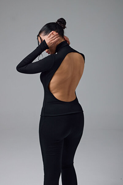 LE POLE ARIA - BALIKÇI YAKA SIRT DETAY UZUN KOLLU T-SHIRT