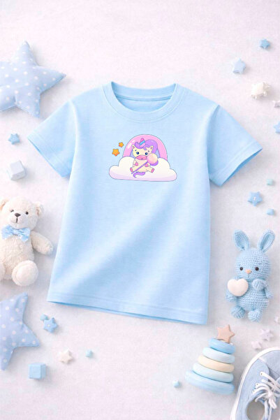 SPORTİVEA Unicorn Printed Cute Girls Boys Kids Tshirt T-Shirt Tee Comfortable...