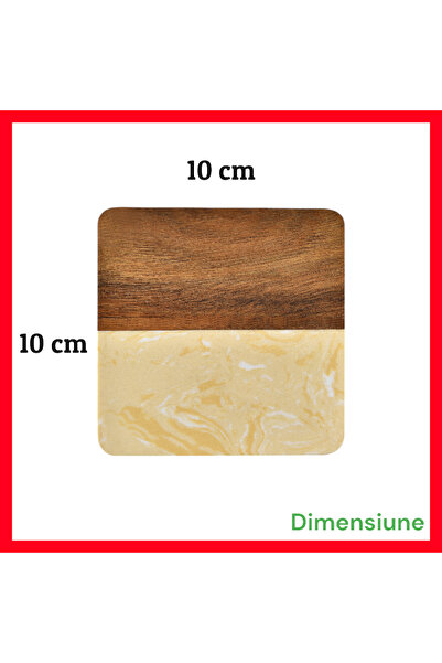 OEM Set 2 suporturi tip biscuite pentru pahar, lemn si marmura, antiderapant,...