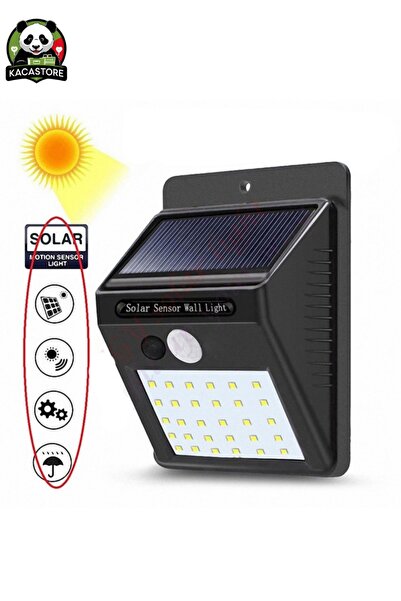 KACASTORE Hareket Sensörlü 20 Led Solar Enerji Su Geçirmez Duvar Lambası