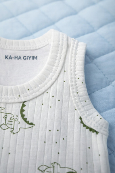 KA-HA Giyim %100 Pamuklu /3'lü Çıtçıtlı Bebek Body Zıbın /Hayvanlı/ Pamuklu Bebek Atlet / Bebek Çıtçıtlı/Organik