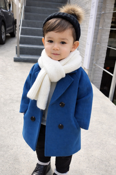 kizu Palton bleumarin pentru băieți, elegant și călduros 2-6 ANI