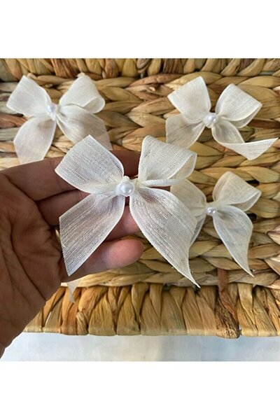 FIRAT.FİYONK 20 ADET İNCİLİ HAZIR KETEN FİYONK MUM VE KOLONYA SİSE SÜSÜ