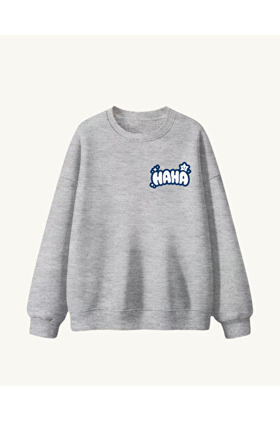 haha Oversized Hoodless Sweatshirt for Children