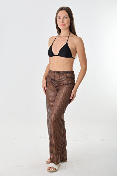 Soliva PRO-02 Kahverengi Örme Pareo İspanyol Paça Pantolon