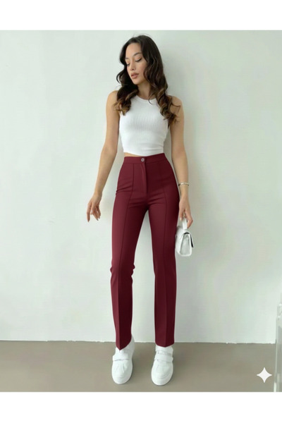 mooishan New Season Waist Slimming piped Palazzo Trousers