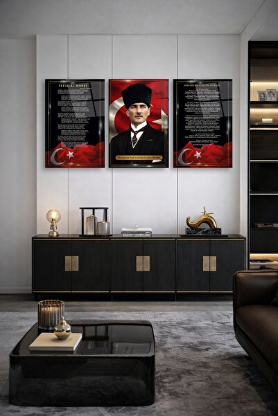 TAULART Set de 3 piese ATATURK KÖŞESİ, cu Hymnul Istiklal, ATATURK, HİTABE PE...