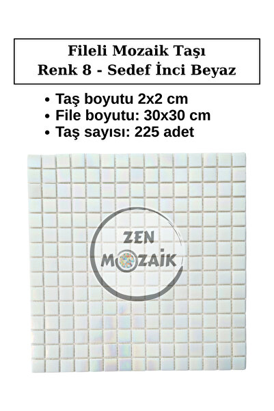 Zen Mozaik Sanatsal Mozaik Çalışmalarınız için Fileli Cam Mozaik Taşı - Mozai...