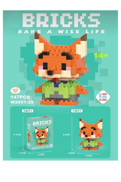 WUNİT Bricks Nick Karakter Figürü 3D Yapboz Tilki