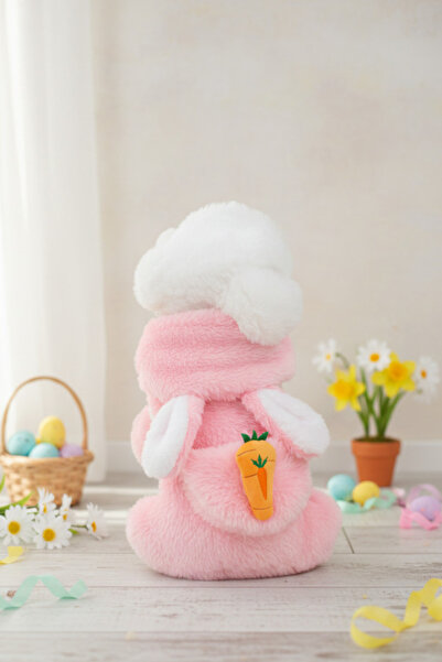 shop Havuç Çanta Detaylı Pembe Peluş Köpek Tulumu - XXL Tavşan Kulaklı Sıcak ...