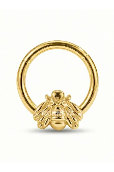 MORNEVA Cerrahi Çelik Arı Desenli Halka Septum Daith Piercingi (1 Adet)