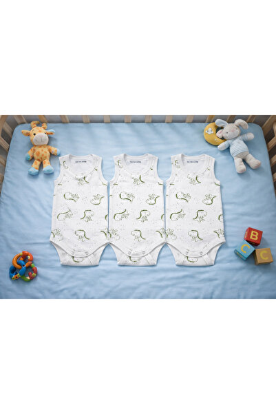 KA-HA Giyim %100 Pamuklu /3'lü Çıtçıtlı Bebek Body Zıbın /Hayvanlı/ Pamuklu Bebek Atlet / Bebek Çıtçıtlı/Organik