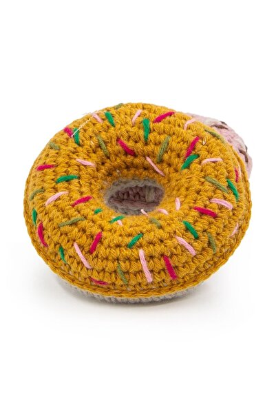 YES LAURA Donut-Shaped Mustard Knitted Pet Toy