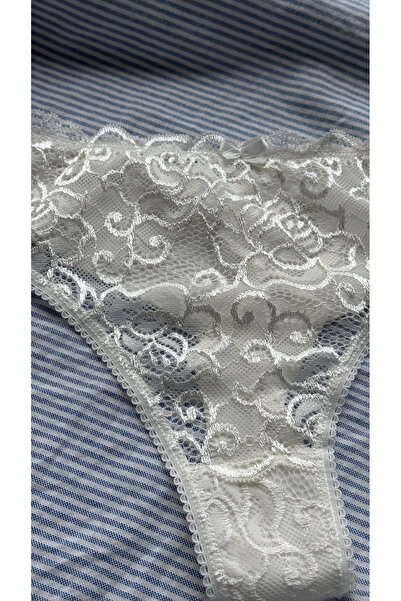 YOYYO White Thong with Floral Lace Detail - Flexible and Stylish Women's Ling...