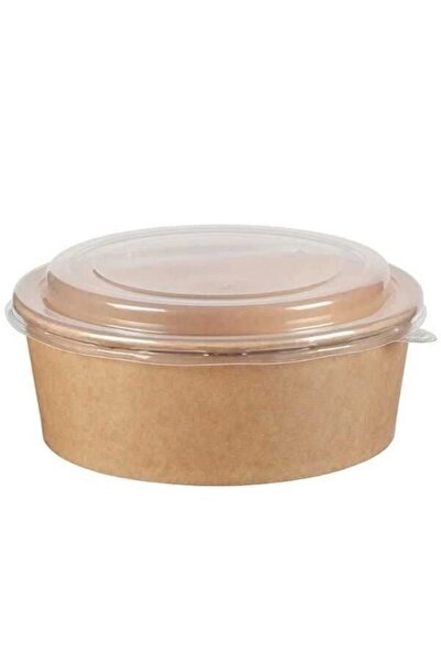 yorulmaz ambalaj 550 Cc Karton ( Kraft ) Salata Kase Kapaklı 10 Adet