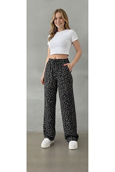 THEBEK Women's Wide-Legged Wrinkled Trousers – Light Fabric, Comfortable Fit ...