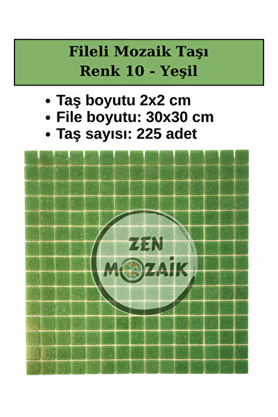 Zen Mozaik Sanatsal Mozaik Çalışmalarınız için Fileli Cam Mozaik Taşı - Mozai...