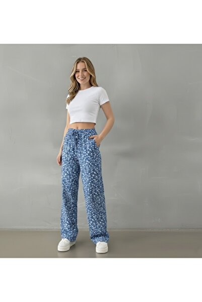 THEBEK Women's Wide-Legged Wrinkled Trousers – Light Fabric, Comfortable Fit ...