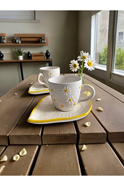 Artistic Quality Decorative Green Daisy Embroidered, Embossed Leaf Detailed T...