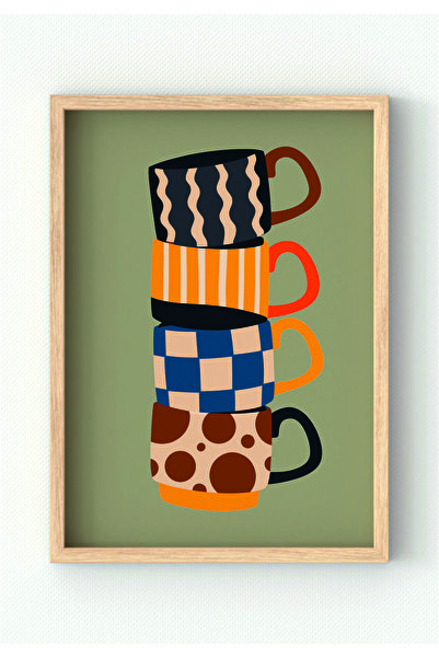 MIOVI WORKS Coffee Time | Çerçeveli Modern Minimal Mutfak Duvar Dekorasyonu P...