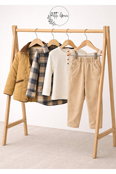 Bebüş Baby Boy 4-Piece Set with Pants, Stylish Combination, Cotton, Winter