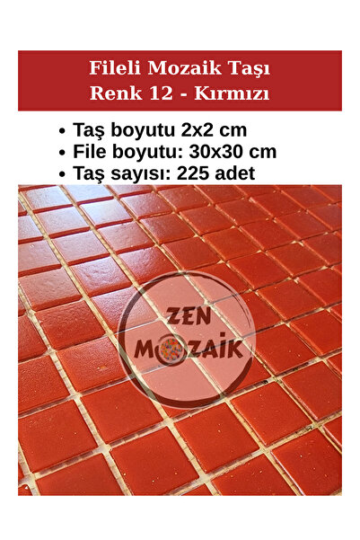 Zen Mozaik Sanatsal Mozaik Çalışmalarınız için Fileli Cam Mozaik Taşı - Mozai...