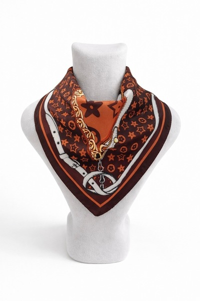 Vanelia Chain Patterned Scarf Bandana - 50X50 cm