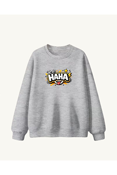 haha Oversized Hoodless Sweatshirt for Children