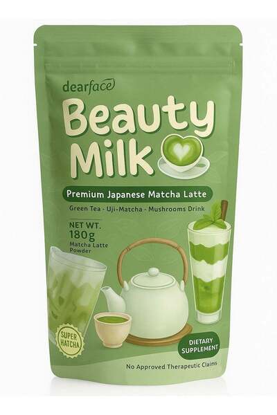 DEARS Dear Face Beauty Milk – Japanese Matcha Latte with Glutathione & Antiox...