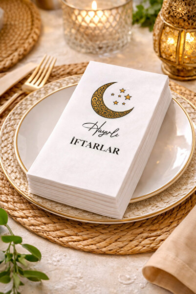 h homerest 30'lu Ramazan Ayına Özel Baskılı İftar Vakti Yazılı Servis Peçetes...
