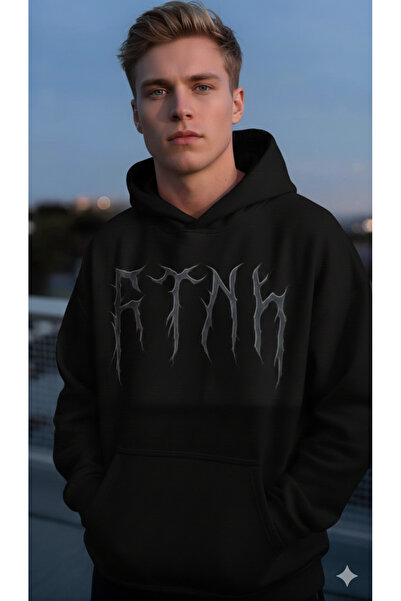 dwnwear هوديي سويت شيرت بسحاب نصفي أسود اللون للبالغين من مطبوع عامًا فما فوق...