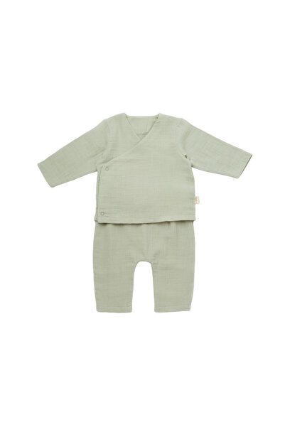 Evelise SetbluzitapetrecutasipantalonilungidinmuselinaBabyCosy100%bumbacVerde...