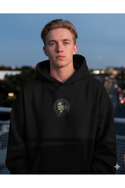 dwnwear Hanorac cu glugă pentru adulți, negru, cu jumătate de fermoar, cu imp...