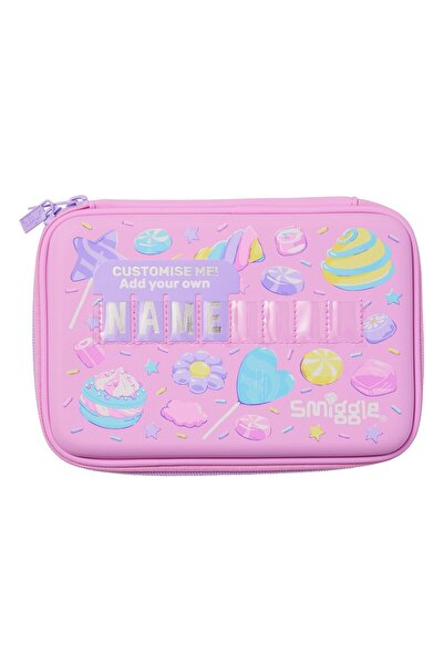 SMIGGLE Dreamland Hardtop Name-Label Pencil Case, Pink, Hard Cover