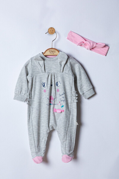 Evelise Βρεφική φόρμα με κορδέλα Sweets, Tongs baby (Χρώμα: Γκρι, Μέγεθος: 6-...