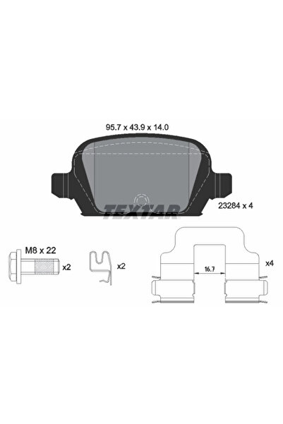 Krieger Set Placute Frana Frana Disc Holden Barina/Tigra Opel Corsa C/Tigra T...