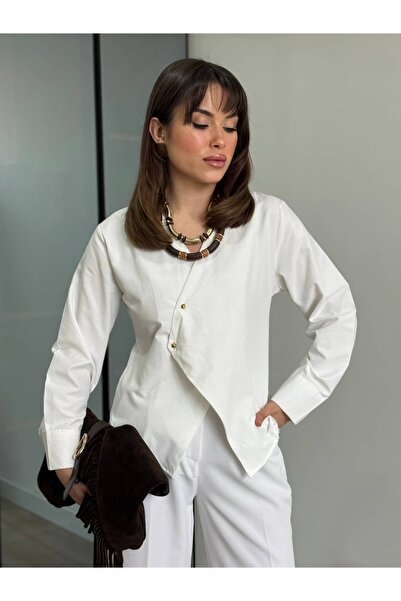 ROUPAS COLLECTİON Asimetrik Kesim Gömlek