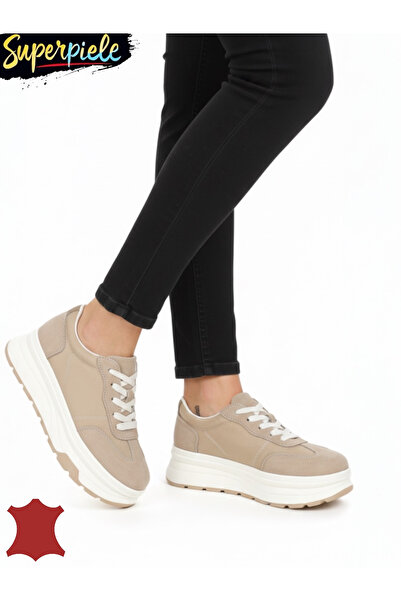 ANGEL BLUE Women's casual shoes made of genuine suede leather, with thick sol...