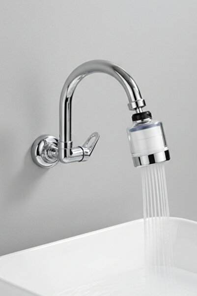 ESORA صنبور حوض غسيل من القطن المقاوم للتكلس مع وصلة تكسو من خلال الجدار