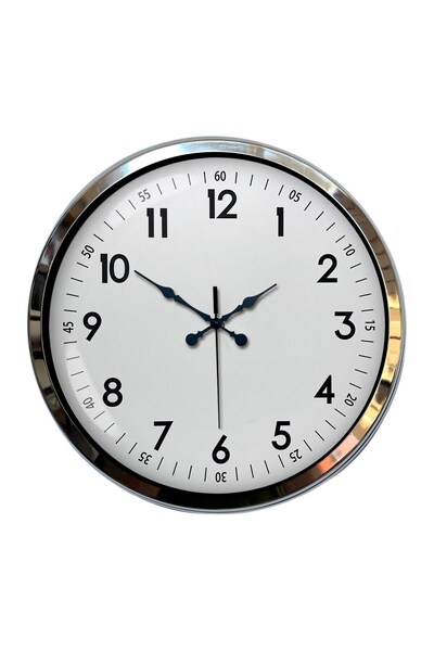 ForWhat 40cm Chrome Prestige Style Wall Clock for Office Home Office Gift