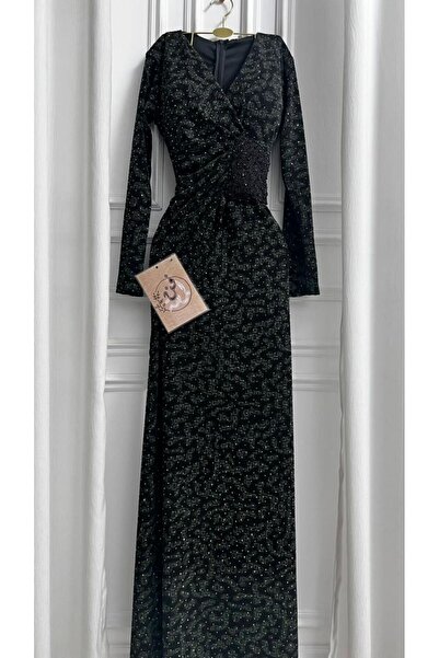 CONTENU Soft sequined dress with long sleeves