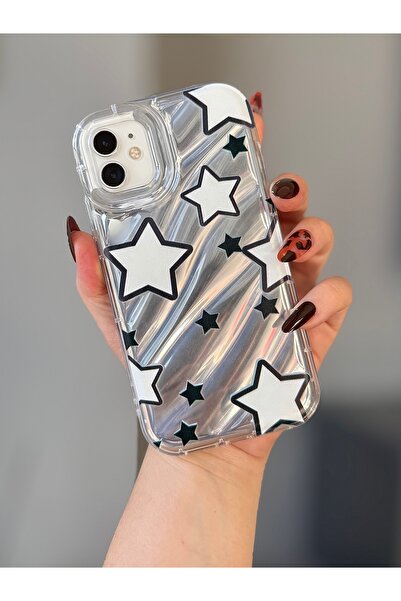 MİRAZ TASARIM iPhone 11 Star Pattern Hologram Film Shock Protective Case
