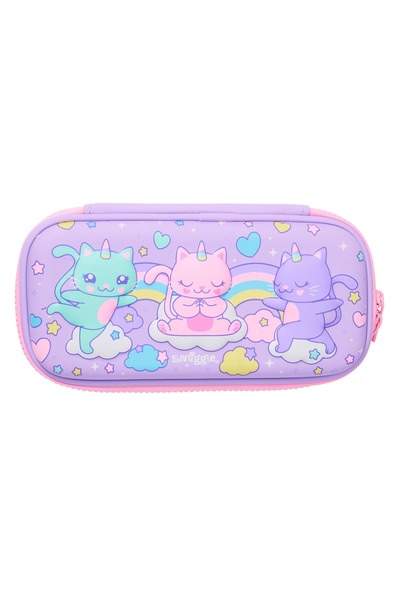 SMIGGLE Energetic Hardtop, Hard Cover Pencil Case-Lilac